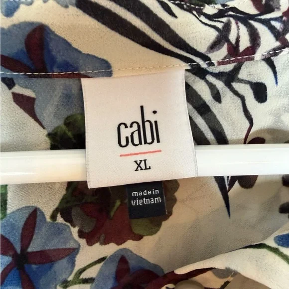 CAbi Blue and Purple Floral Shirt Size XL - Picture 3 of 11